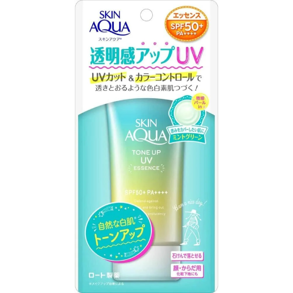 Skin AQUA防曬乳 樂敦 Skin Aqua 美肌亮膚防曬隔離霜飾底乳 (薄荷綠) 80g