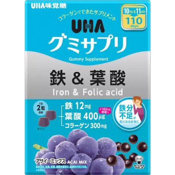 日本 COSTCO UHA 鐵&葉酸味覺糖 220粒 110天