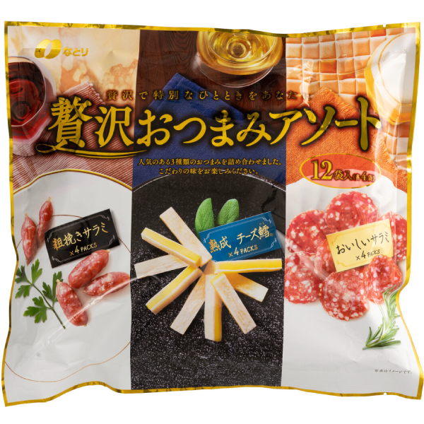 COSTCO 贅沢おつまみアソート 308g (3種 x4 袋) /香腸'起司鱈魚零食