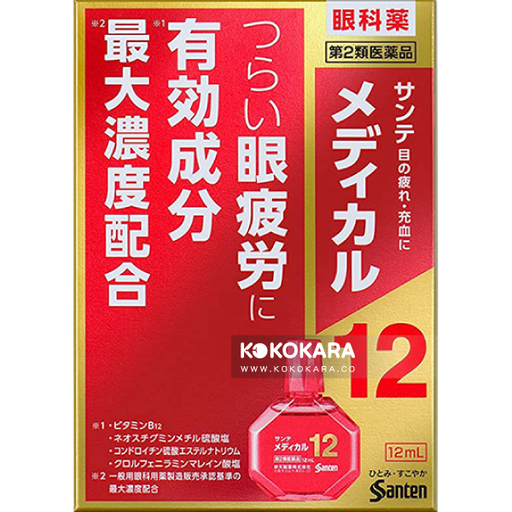 [Santen 參天] 167. 參天 Medical 12 極滴潤睛 緩解眼睛疲勞眼藥水 12mL (紅盒)