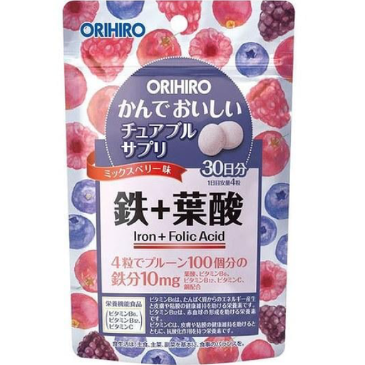 [ORIHIRO] ORIHIRO 鐵+葉酸 混和莓果味 30日份 (120粒)
