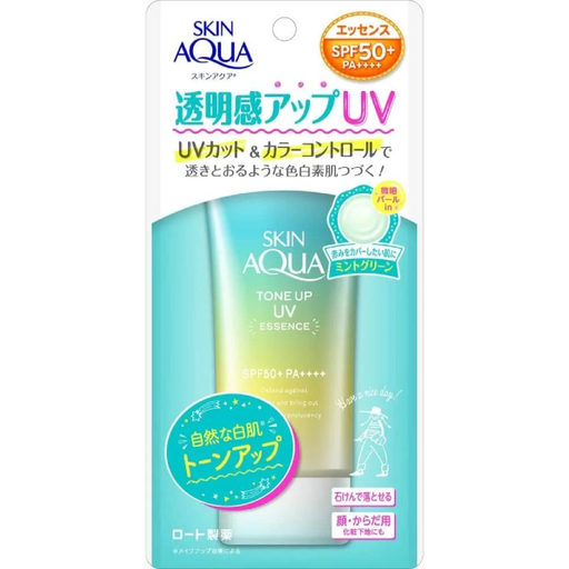 [樂敦製藥] Skin AQUA防曬乳 樂敦 Skin Aqua 美肌亮膚防曬隔離霜飾底乳 (薄荷綠) 80g