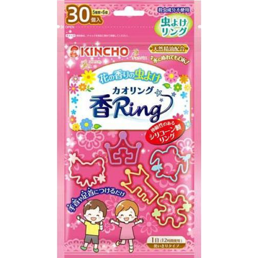 [大日本除蟲菊] 382.KINCHO 金鳥/金雞 兒童防蚊驅蚊手環(粉色花香)-30入  (天然精油驅趕蚊蟲 持續12小時)
