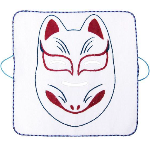 和 溫泉 錢湯 コラーゲンフェイスパックタオル 柄:きつね /毛巾(狐狸)