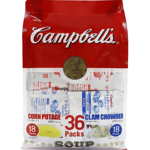 [Campbells] COSTCO キャンベル インスタントスープ 36P /蛤蜊濃湯18入+玉米濃湯18入