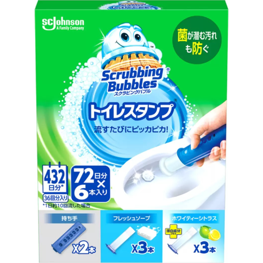 COSTCO スクラビングバブル トイレスタンプクリーナー 本体2+付替2 (72日x6本入り)/廁所清潔劑