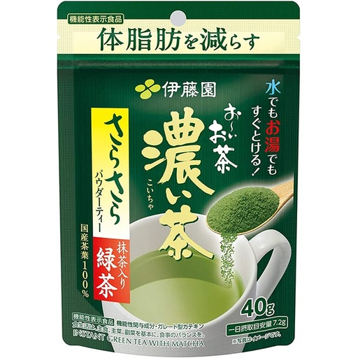 [伊藤園] 伊藤園 お～いお茶濃い茶さらさら抹茶入り綠茶40g